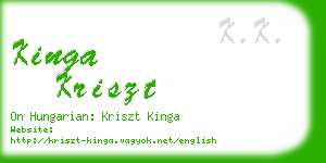 kinga kriszt business card